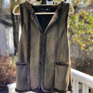 Forever21 Faux Suede and Shearling Vest
